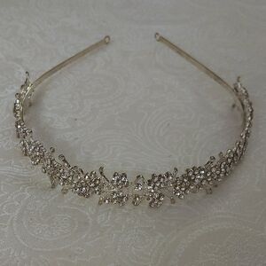 Floral Silver And Crystal Bridal Headband
